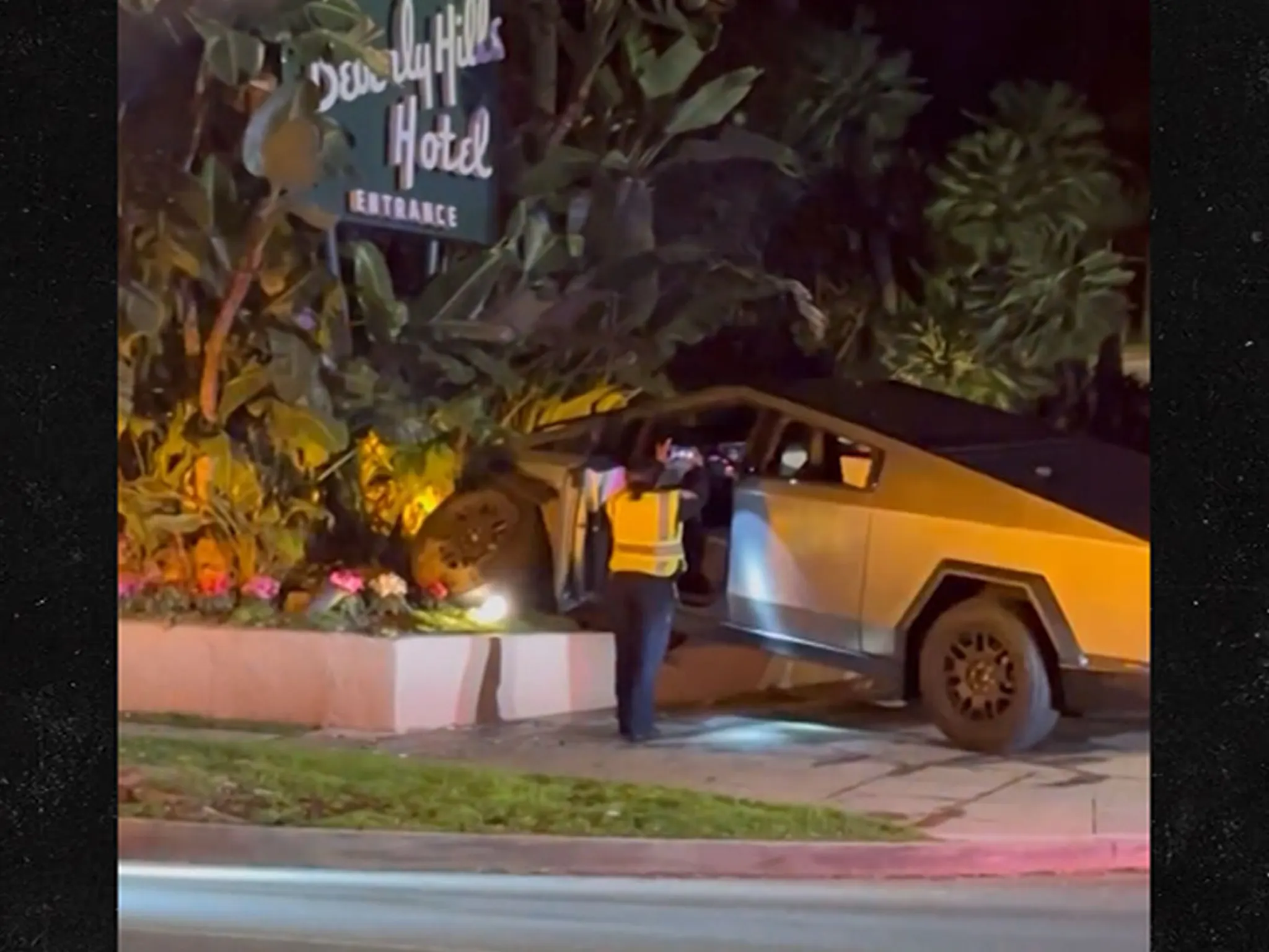Elon Musk's Cybertruck Takes an Unexpected Turn Outside Iconic LA Hotel: A Must-See Moment for Tech and Movie Fans Alike